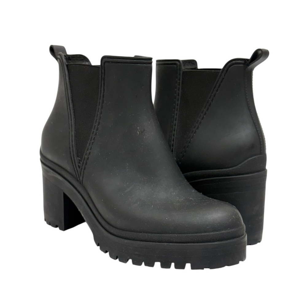 Jeffrey Campbell Raining Almond-Toe Chunky Lug Sole Block Heel Booties sz 7